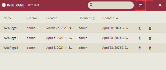 Deleting Multiple Web Pages from the Admin Portal